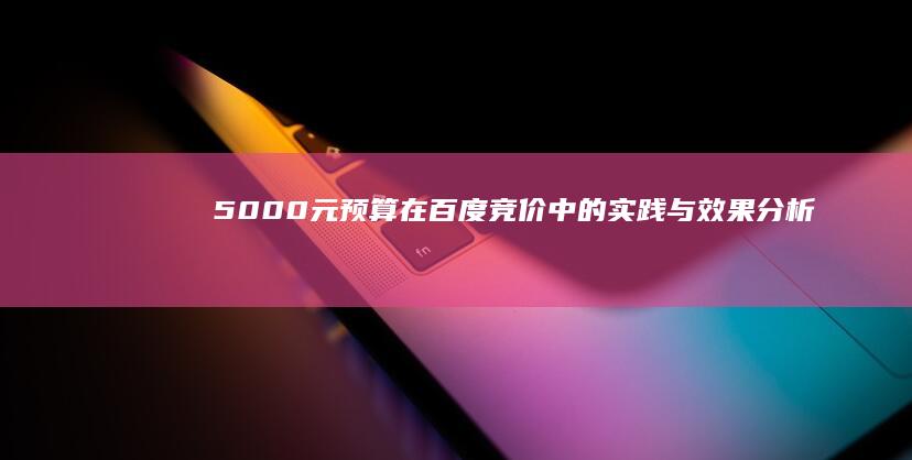 5000元预算在百度竞价中的实践与效果分析